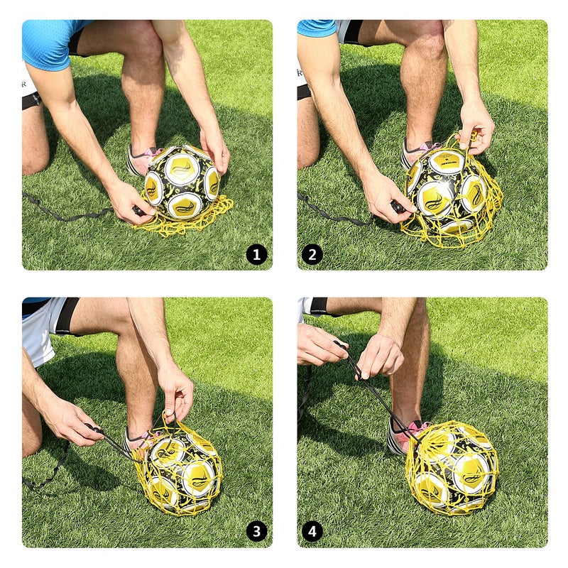 PodiuMax Hands-Free Soccer Kick/Throw Trainer, New Ball Locked Net Design, Adjustable Waist Belt & Cord Suit for All Levels (Fits Ball Size 3, 4, 5) - Image 5